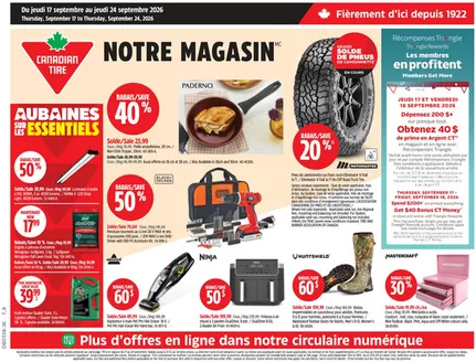Canadian Tire catalogue in Drummondville | Exclusive bargains | 2026-09-17T00:00:00.000Z - 2026-09-24T00:00:00.000Z