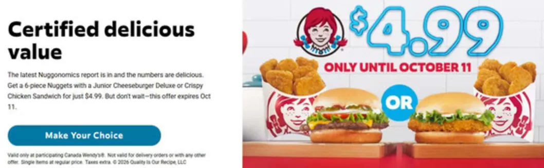 Wendy's catalogue | Certified delicious value | 2026-09-15T00:00:00.000Z - 2026-10-11T00:00:00.000Z