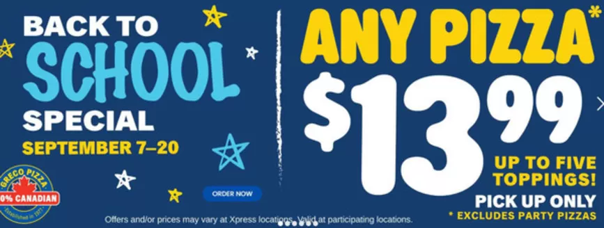 Greco Pizza catalogue | Back to school | 2026-09-15T00:00:00.000Z - 2026-09-20T00:00:00.000Z