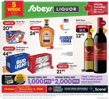 Sobeys catalogue in Hampden | Five week sale | 2026-10-01T00:00:00.000Z - 2026-11-04T00:00:00.000Z