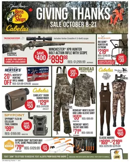 Cabela's catalogue | Giving thanks sale | 2026-10-08T00:00:00.000Z - 2026-10-21T00:00:00.000Z