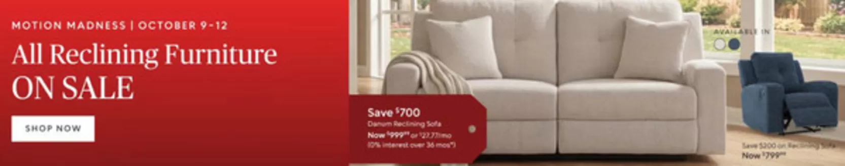 Ashley Furniture catalogue | All Reclining Furniture ON SALE | 2026-10-09T00:00:00.000Z - 2026-10-12T00:00:00.000Z