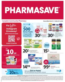 Pharmasave catalogue in Banff | Great offer for all customers | 2026-10-09T00:00:00.000Z - 2026-10-22T00:00:00.000Z