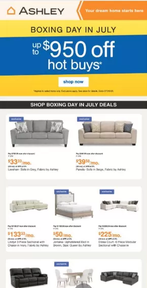 Ashley Furniture catalogue in Naicam | Your dream home stars here  | 2025-07-17T00:00:00.000Z - 2025-07-29T00:00:00.000Z