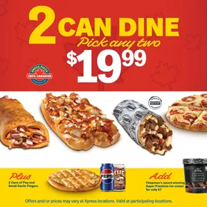 Greco Pizza catalogue in Saskatoon | 2 Can Dine Deal = Twice the Deliciousness!  | 2025-07-29T00:00:00.000Z - 2025-08-12T00:00:00.000Z