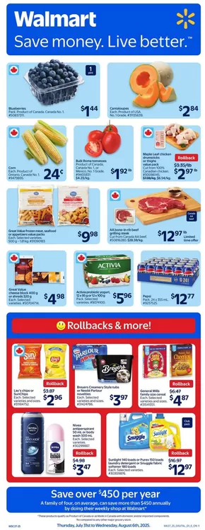 Walmart catalogue in Oakville | Walmart flyer | 2025-07-31T00:00:00.000Z - 2025-08-06T00:00:00.000Z