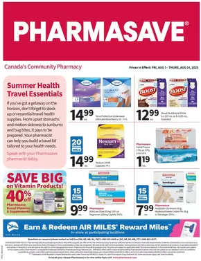 Pharmasave catalogue in Victoriaville | Our best offers for you | 2025-08-01T00:00:00.000Z - 2025-08-14T00:00:00.000Z