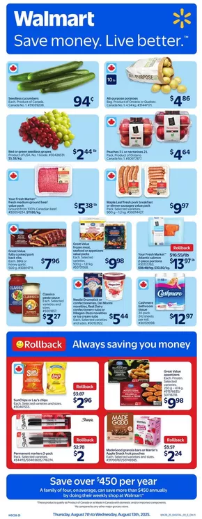 Walmart catalogue in Estevan | Walmart flyer | 2025-08-07T00:00:00.000Z - 2025-08-13T00:00:00.000Z