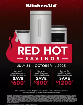 Goemans Appliances catalogue in Toronto | Kitchenaid red hot savings | 2025-08-11T00:00:00.000Z - 2025-09-01T00:00:00.000Z