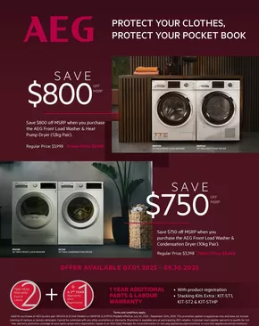 Goemans Appliances catalogue in Toronto | Aeg laundry savings promotion | 2025-08-11T00:00:00.000Z - 2025-09-30T00:00:00.000Z