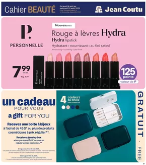 Jean Coutu catalogue in Saint-Lambert | Cosmetics Insert | 2025-08-14T00:00:00.000Z - 2025-08-20T00:00:00.000Z