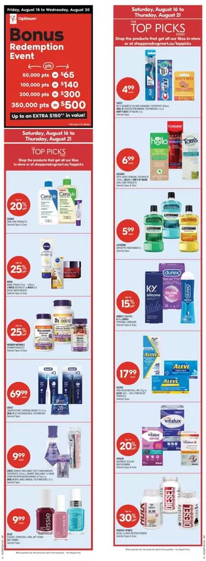 Shoppers Drug Mart catalogue | Shoppers Drug Mart Weekly ad | 2025-08-16T00:00:00.000Z - 2025-08-21T00:00:00.000Z