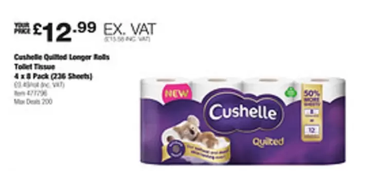 Cushelle - Quilted Longer Rolls Tollet Tsue