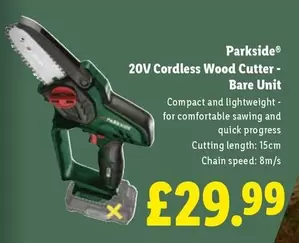 Parkside - 20V Cordless Wood Cutter - Bare Unit