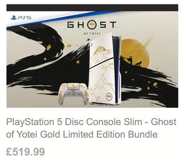Ghost - PlayStation 5 Disc Console Slim -  of Yotei Gold Limited Edition Bundle