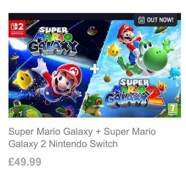 Galaxy - Super Mario  + Super Mario  2 Nintendo Switch