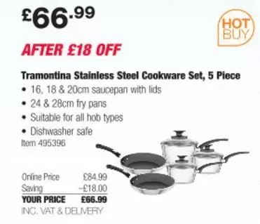 Stainless Steel Cookware Set, 5 Piece