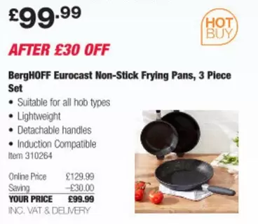 Eurocast Non-Stick Frying Pans, 3 Piece Set