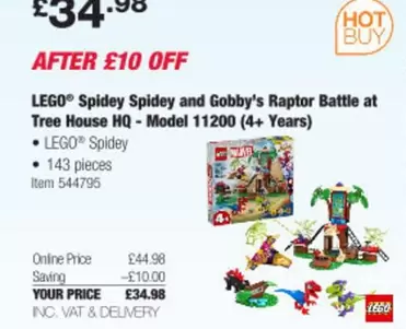 LEGO - Spidey Spidey and Gobby's Raptor Battle at Tree House HQ - Model 11200 (4+ Years)