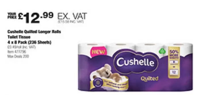 Cushelle - Quilted Longer Rolls Toilet Tissue