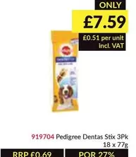 Pedigree - Dentas Stix 3Pk