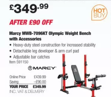 Bench - MWB-7096KT Olympic Weight  with Accessories