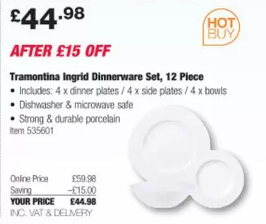 Ingrid Dinnerware Set, 12 Piece