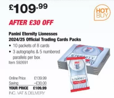 Eternity -  Lionesses 2024/25 Official Trading Cards Packs