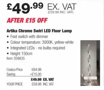 Chrome Swirl LED Floor Lamp