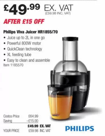 Philips - Viva Juicer HR1855/70