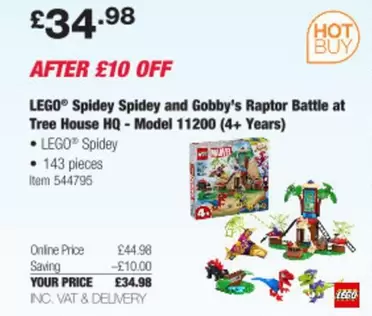 LEGO - Spidey Spidey and Gobby's Raptor Battle at Tree House HQ-Model 11200 (4+ Years)