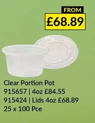 Clear -  Portion Pot