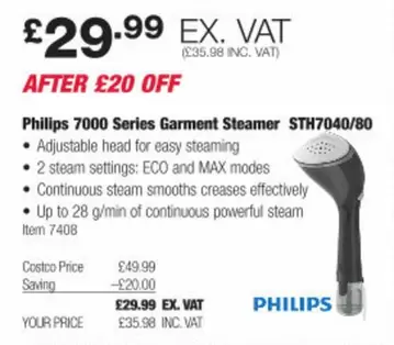 Philips - 7000 Series Garment Steamer STH7040/80