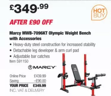 Bench - MWB-7096KT Olympic Weight  with Accessories