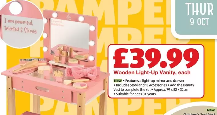 Wooden Light-Up Vanity