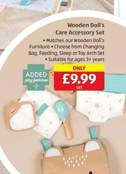 Wooden Doll's Care Accessory Set