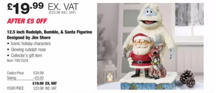 Rudolph, Bumble, & Santa Figurine