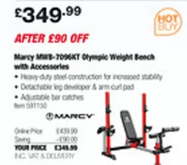 Bench - Mars-7096KT Olympic Weight Beech with Accessories