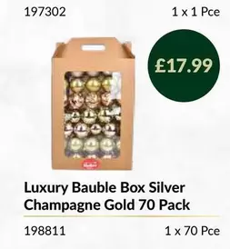 Luxury -  Bauble Box Silver Champagne Gold 70 Pack