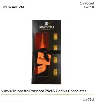Prosecco -  75cl & Godiva Chocolates