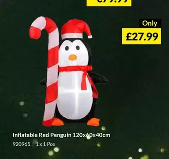 Penguin - Inflatable Red  120x60x40cm