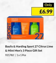 Baylis & Harding - Sport 27 Citrus Lime & Mint Men's 3 Piece Gift Set