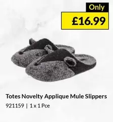 Novelty Applique Mule Slippers