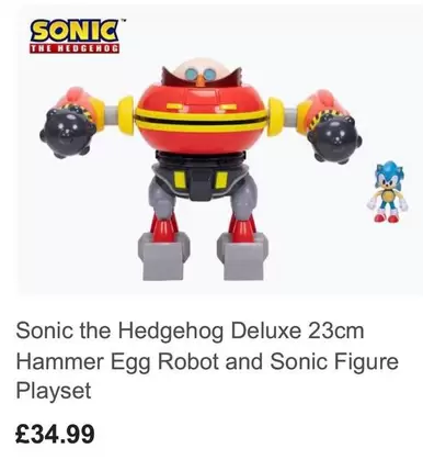 Deluxe - the Hedgehog  23cm Hammer Egg Robot and Sonic Figure Playset