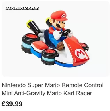 Nintendo - Super Mario Remote Control Mini Anti-Gravity Mario Kart Racer
