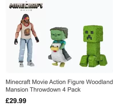 Minecraft - Movie Action Figure Woodland Mansion Throwdown 4 Pack