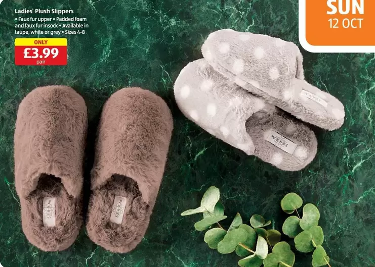 Sun - Ladies Plush Slippers