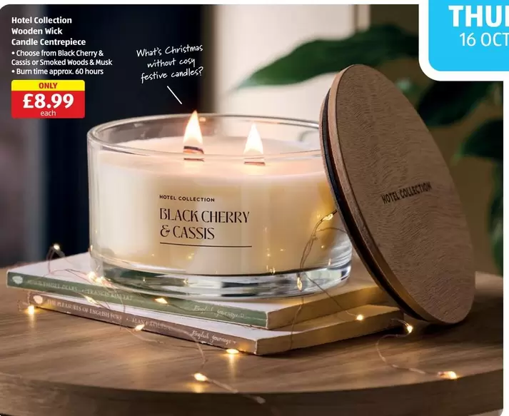 Wooden Wick Candle Centrepiece