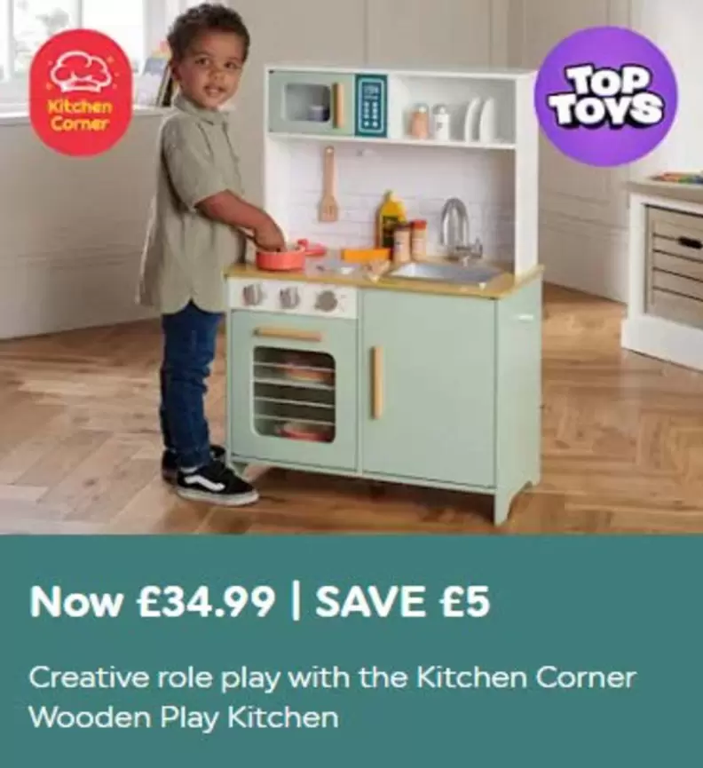 Creative - Kitchen Corner Wooden Play Kitchen
