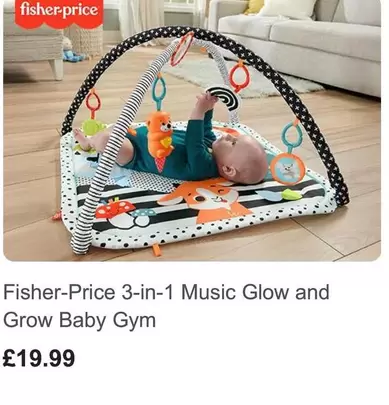 Fisher Price - 3-in-1 Music Glow and Grow Baby Gym